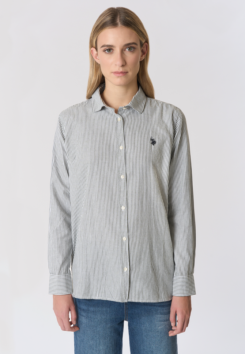 Camicia a righe in cotone relaxed fit