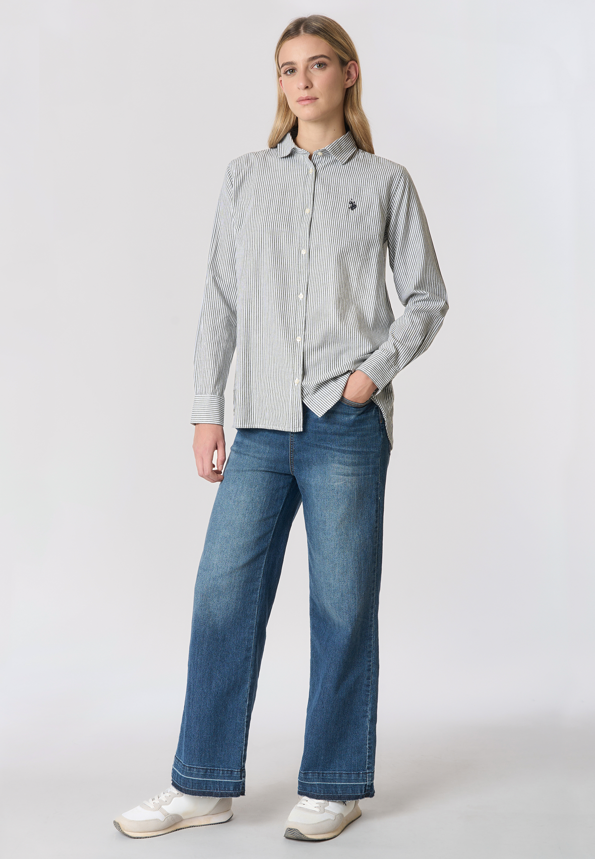Camicia a righe in cotone relaxed fit