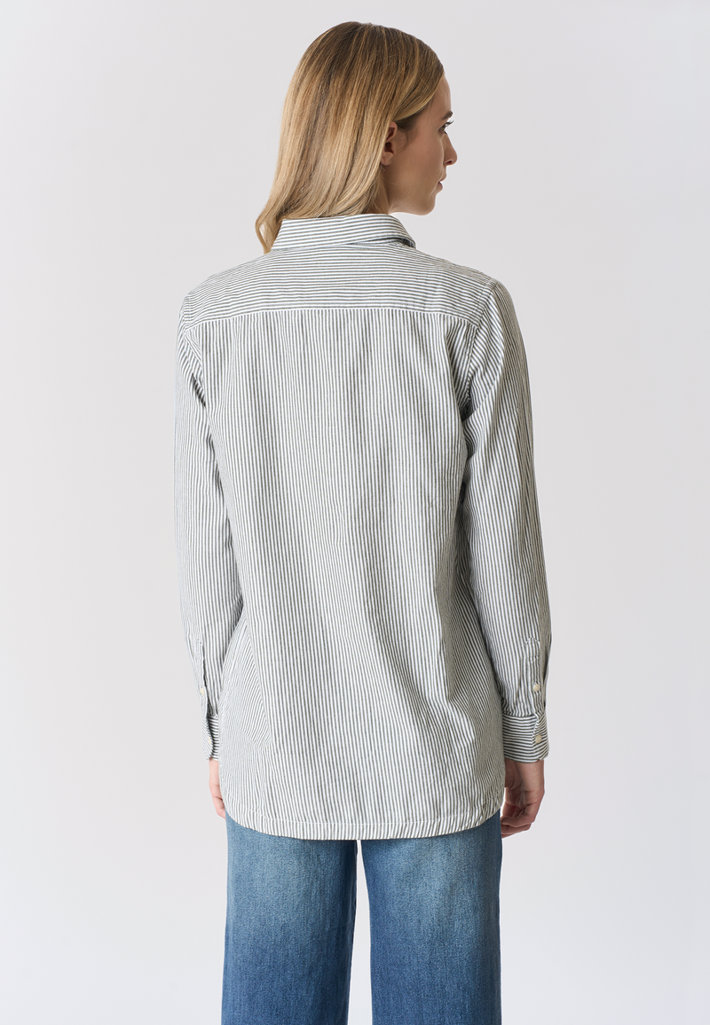 Camicia a righe in cotone relaxed fit