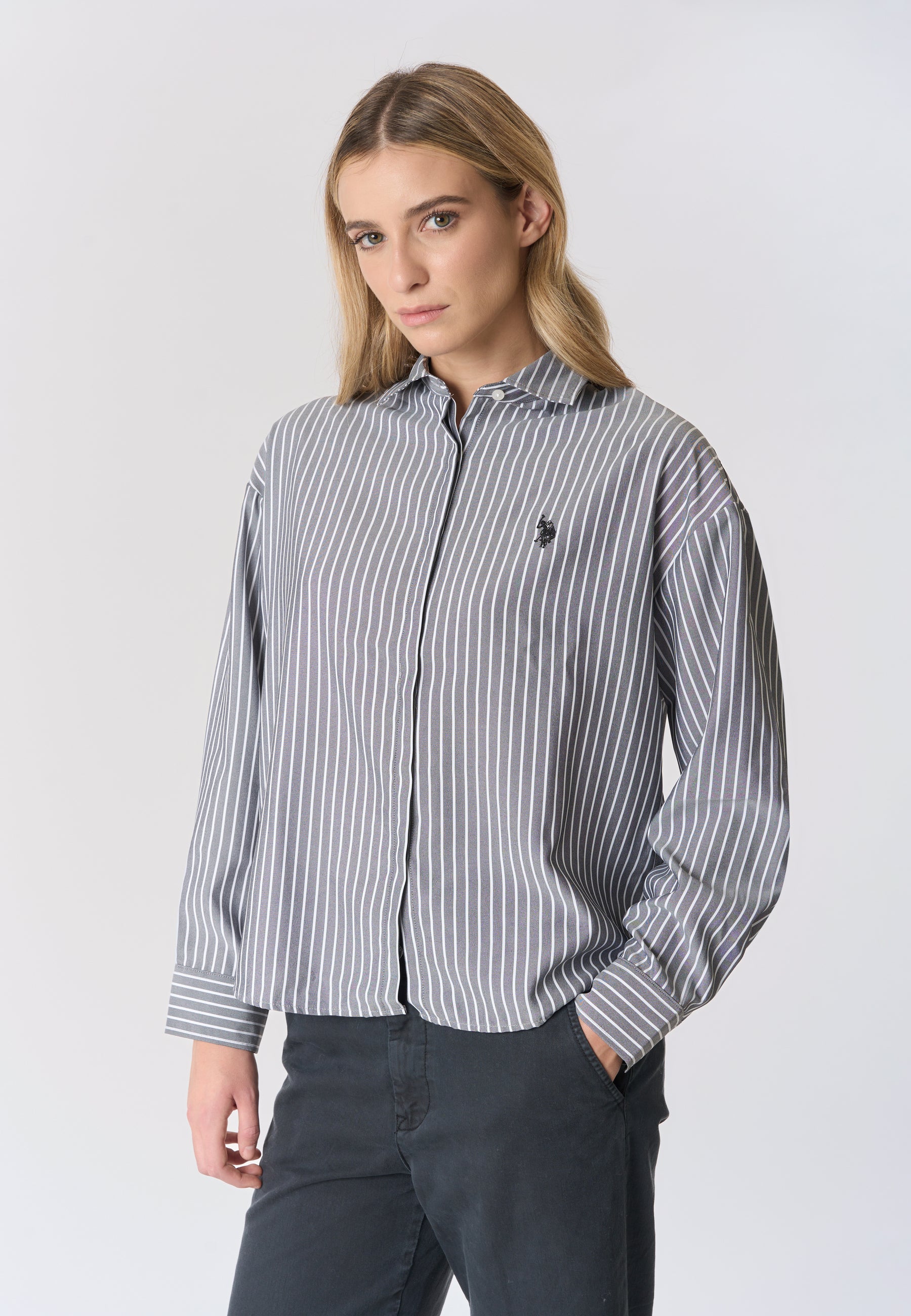 Camicia relaxed fit a righe