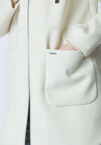 Giacca lunga con cappuccio in misto lana