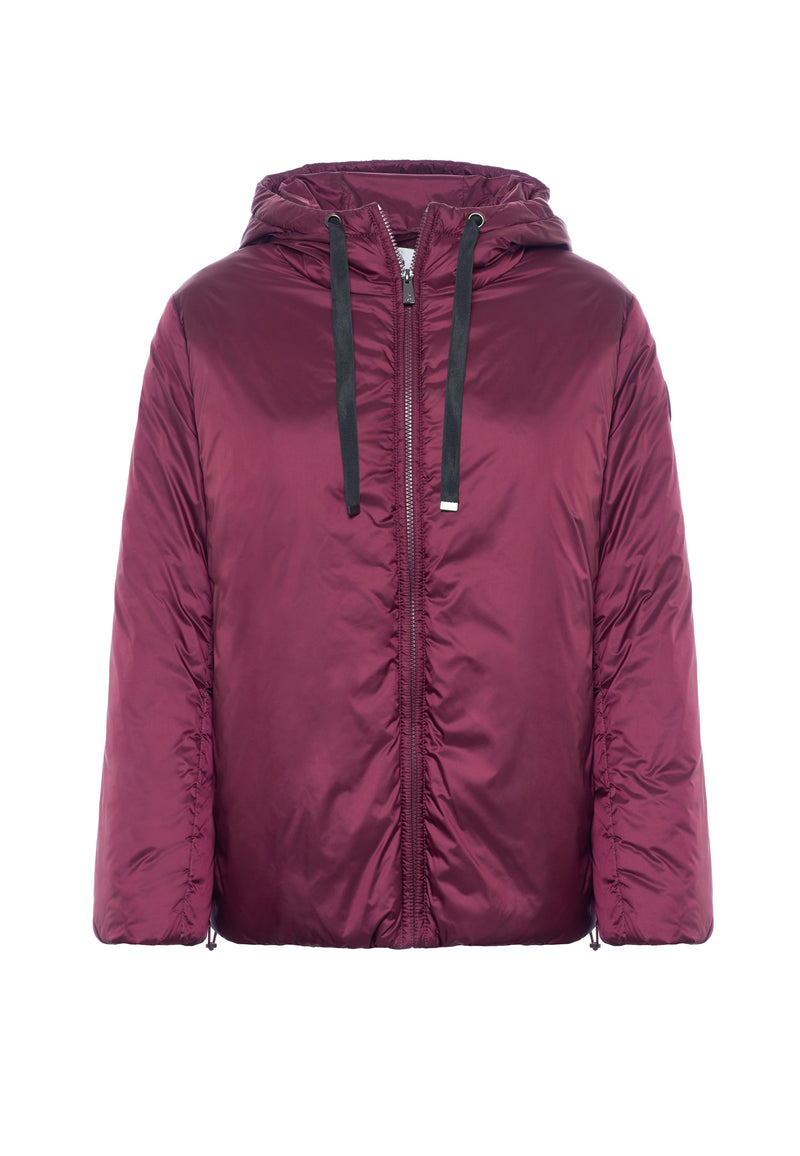 Giacca con cappuccio in nylon satin