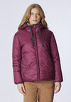 Giacca con cappuccio in nylon satin