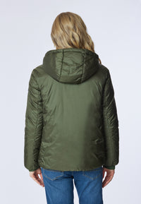 Giacca con cappuccio in nylon satin