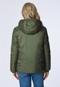 Giacca con cappuccio in nylon satin