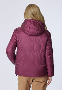 Giacca con cappuccio in nylon satin