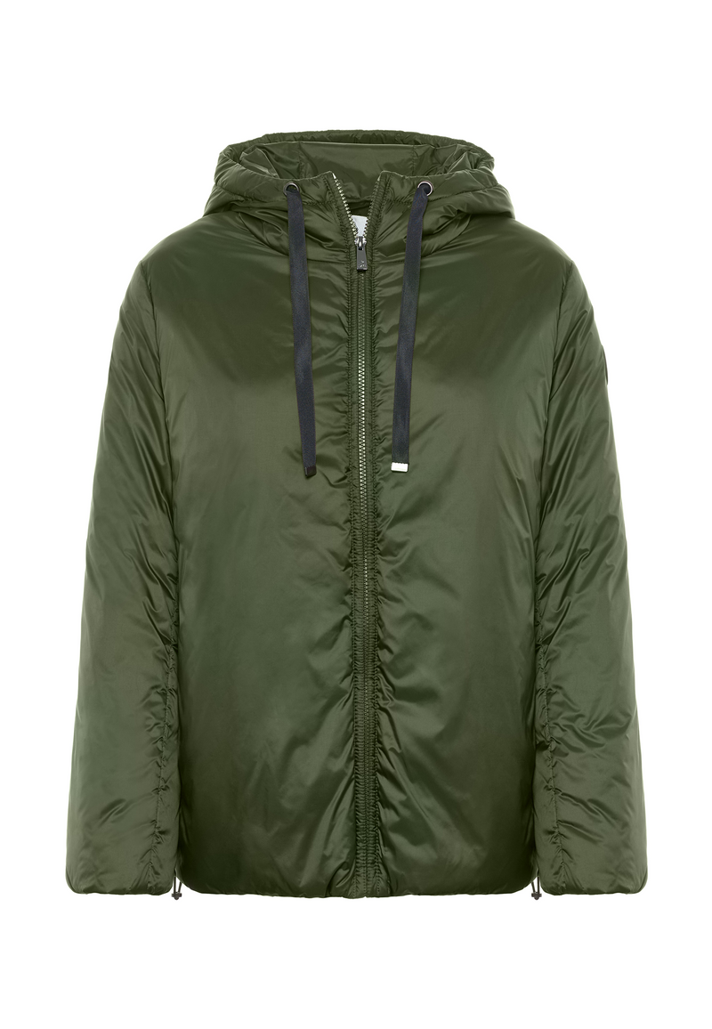 Giacca con cappuccio in nylon satin