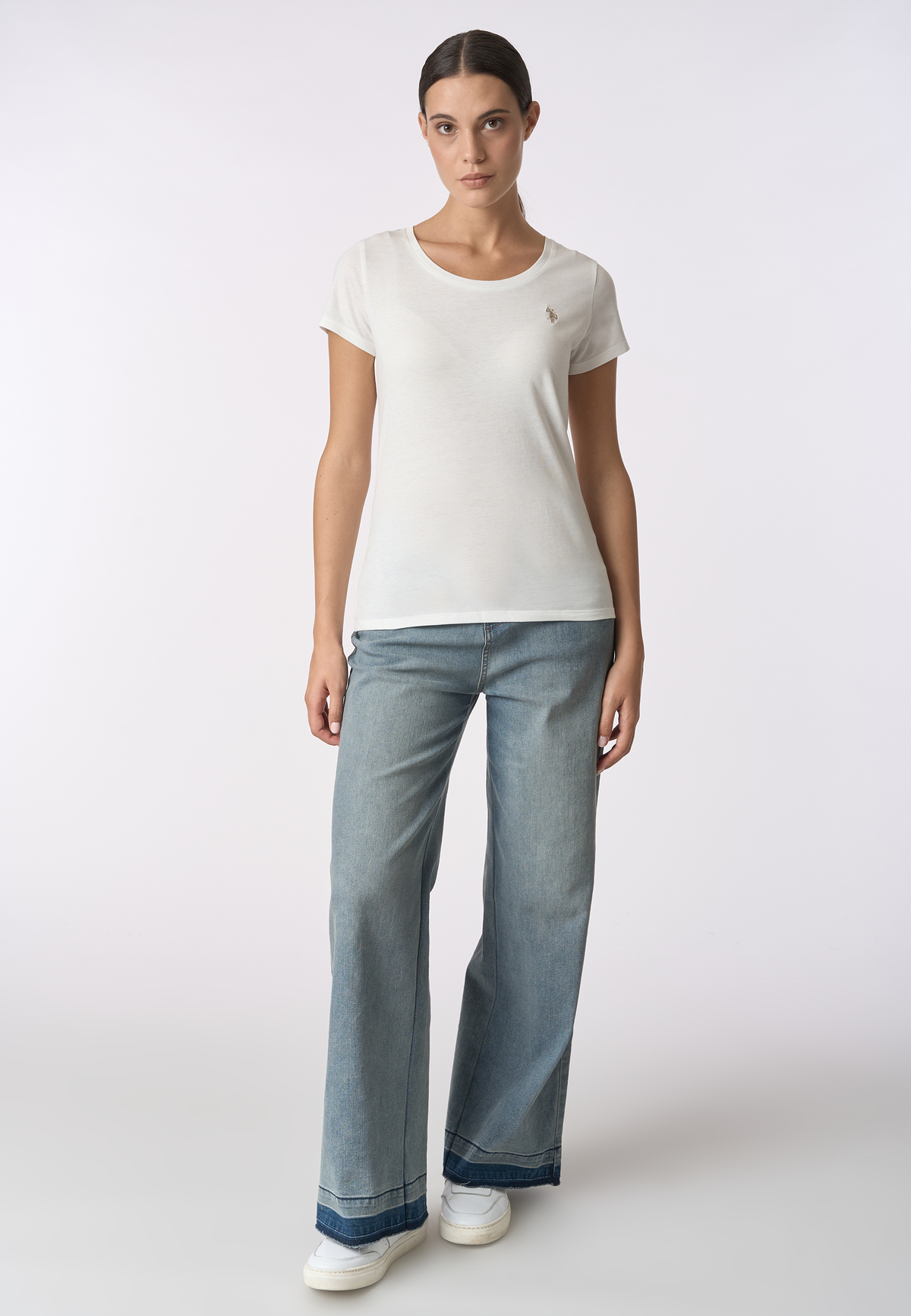 T-shirt girocollo a maniche corte