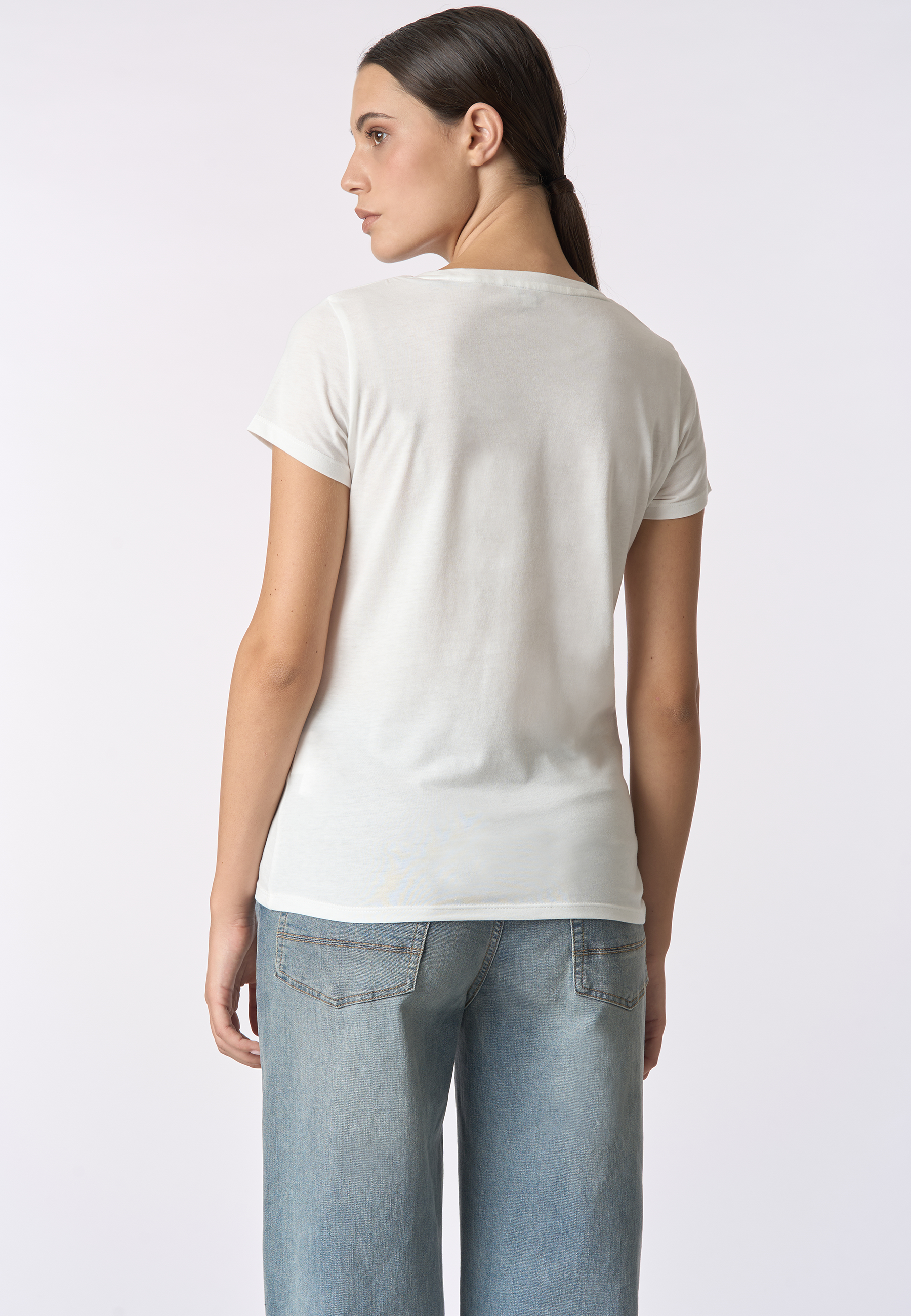 T-shirt girocollo a maniche corte