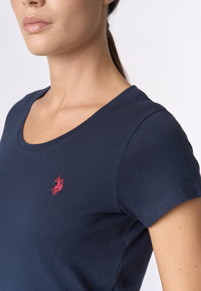 T-shirt girocollo a maniche corte