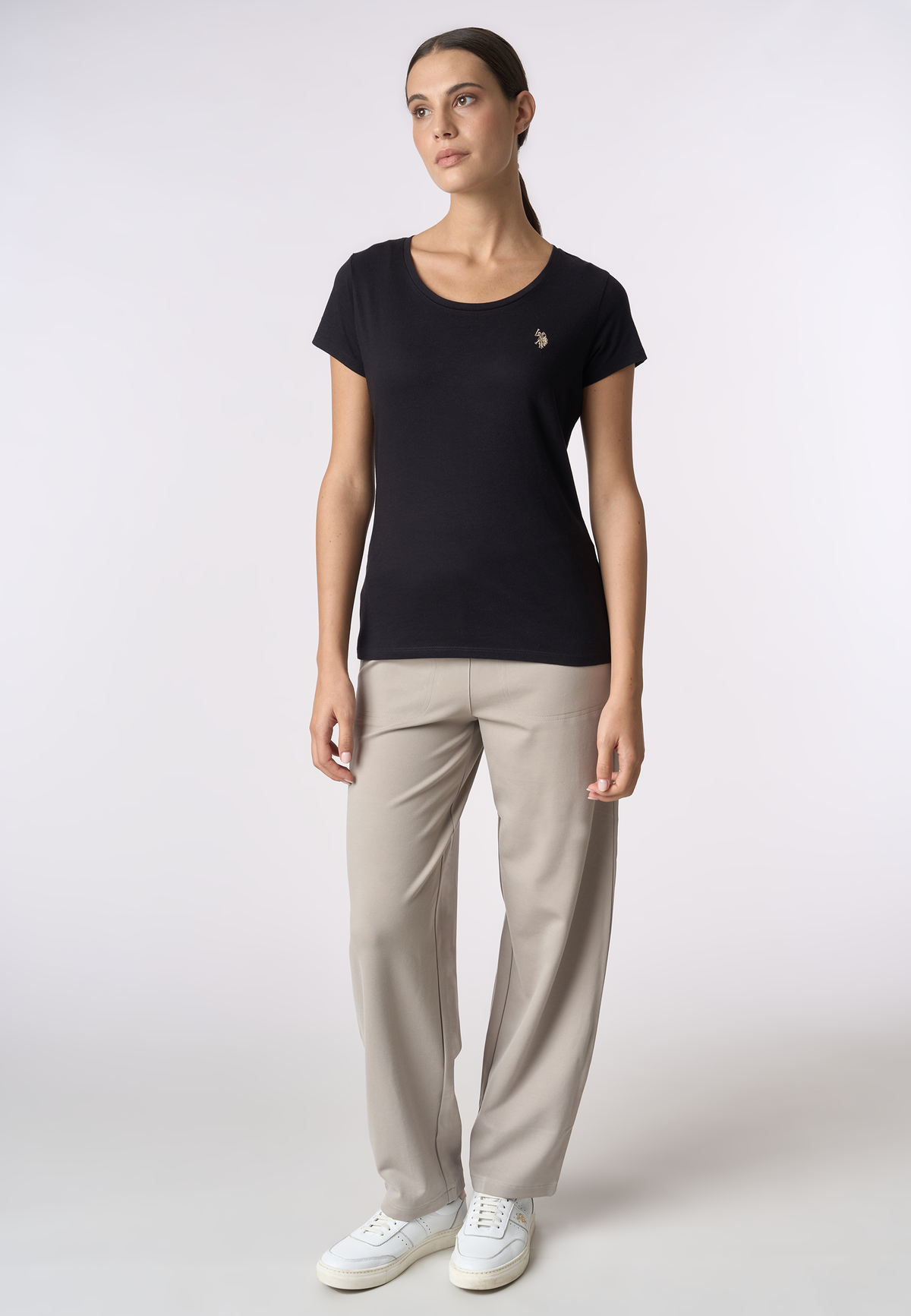 T-shirt girocollo a maniche corte