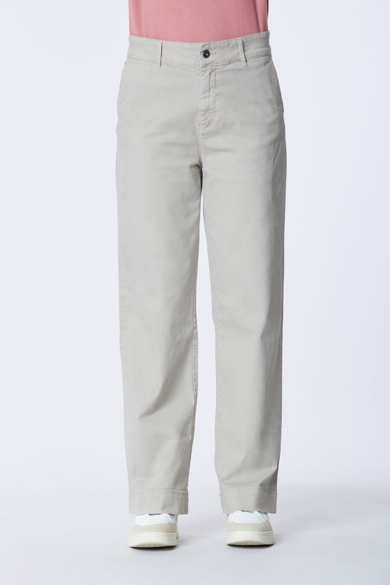 Pantalone chino da donna in cotone gabardine