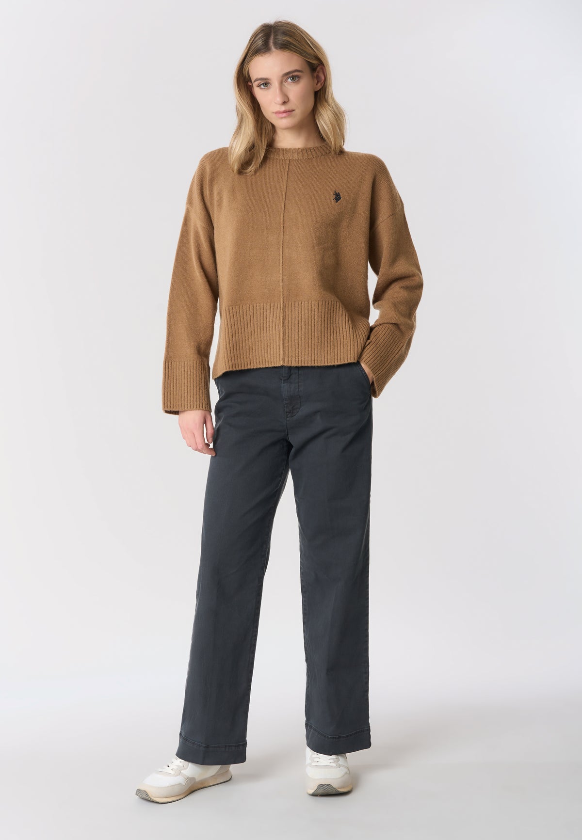 Pantalone chino da donna in cotone gabardine
