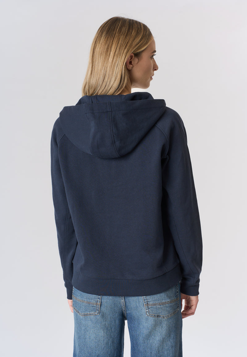 Felpa con cappuccio e zip un quarto