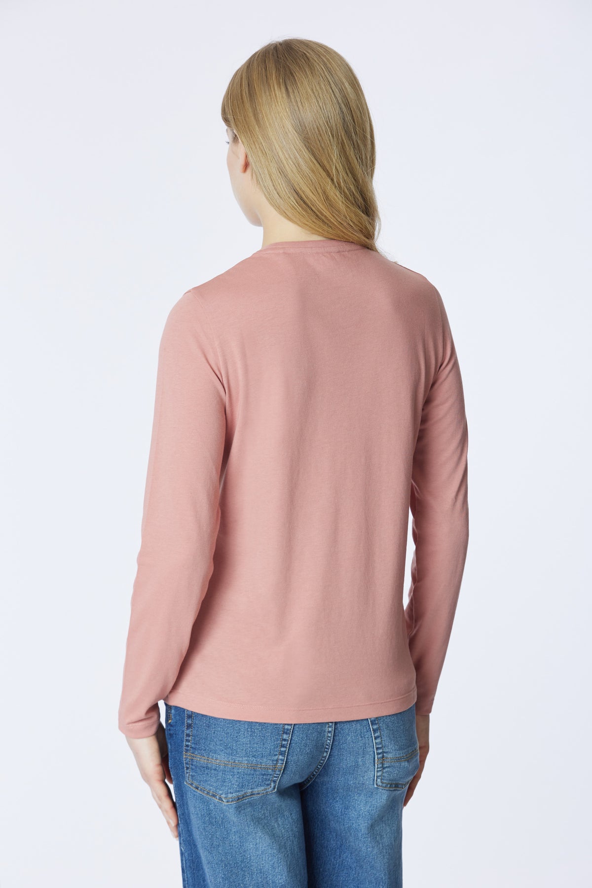 T-shirt girocollo a maniche lunghe con logo