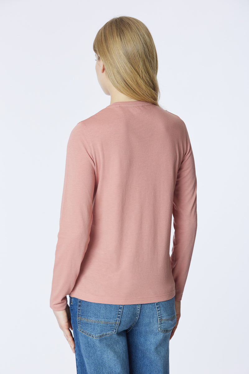 T-shirt girocollo a maniche lunghe con logo