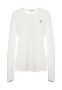 T-shirt girocollo a maniche lunghe con logo