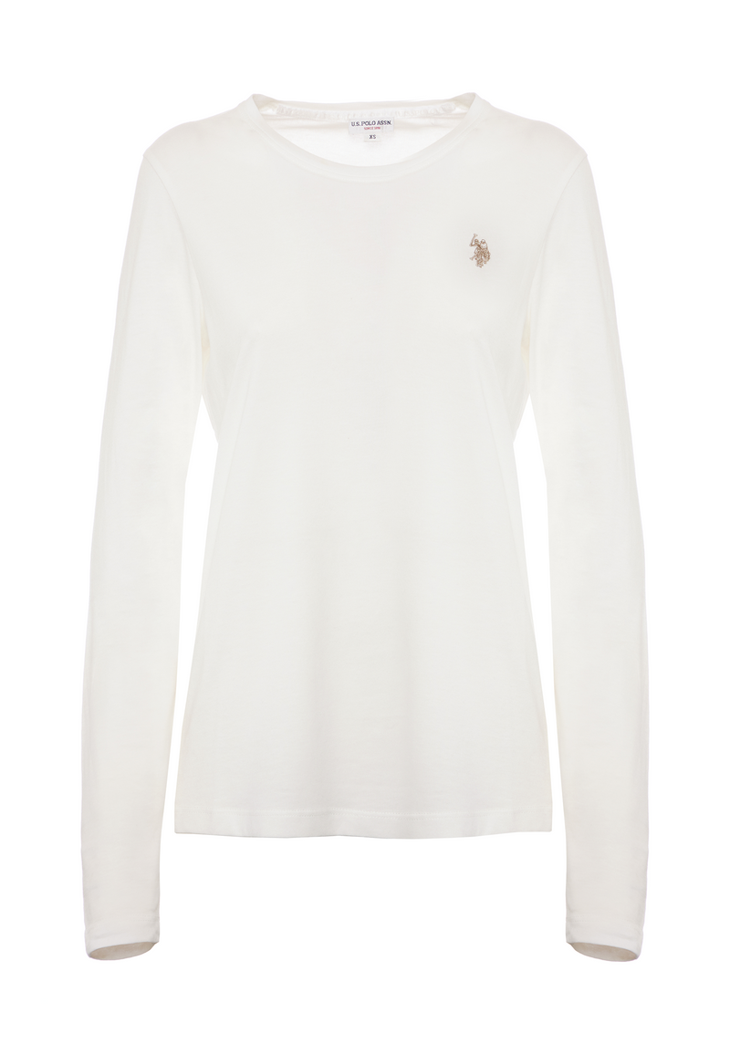 T-shirt girocollo a maniche lunghe con logo