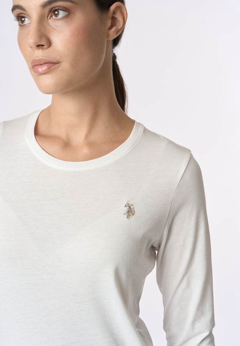 T-shirt girocollo a maniche lunghe con logo