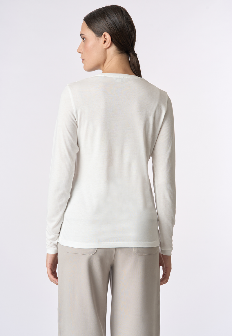 T-shirt girocollo a maniche lunghe con logo