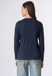 T-shirt girocollo a maniche lunghe con logo