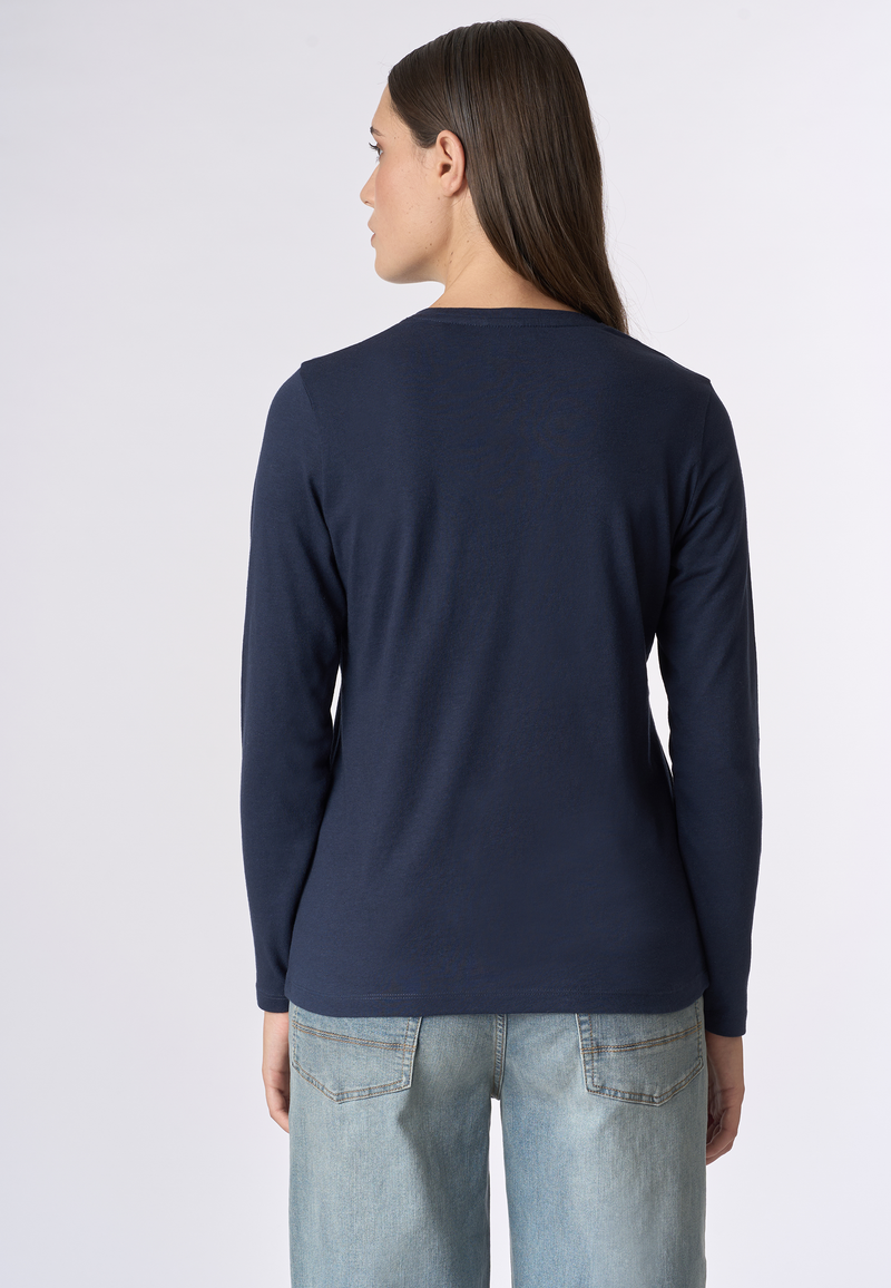 T-shirt girocollo a maniche lunghe con logo