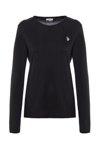 T-shirt girocollo a maniche lunghe con logo