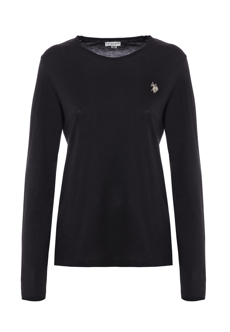 T-shirt girocollo a maniche lunghe con logo