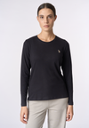 T-shirt girocollo a maniche lunghe con logo