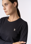 T-shirt girocollo a maniche lunghe con logo