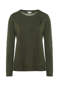 T-shirt girocollo a maniche lunghe con logo