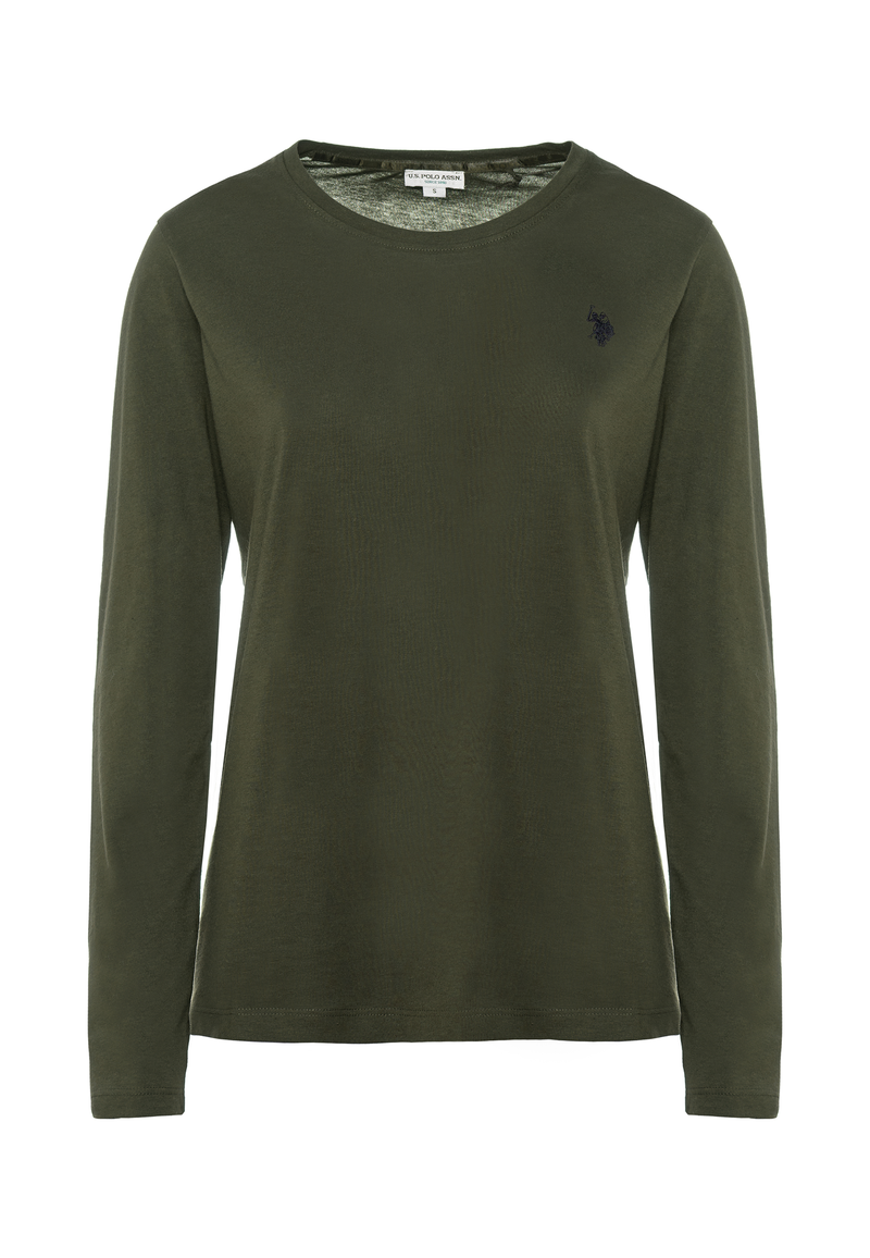 T-shirt girocollo a maniche lunghe con logo
