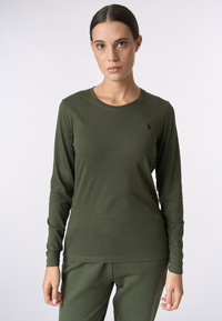 T-shirt girocollo a maniche lunghe con logo