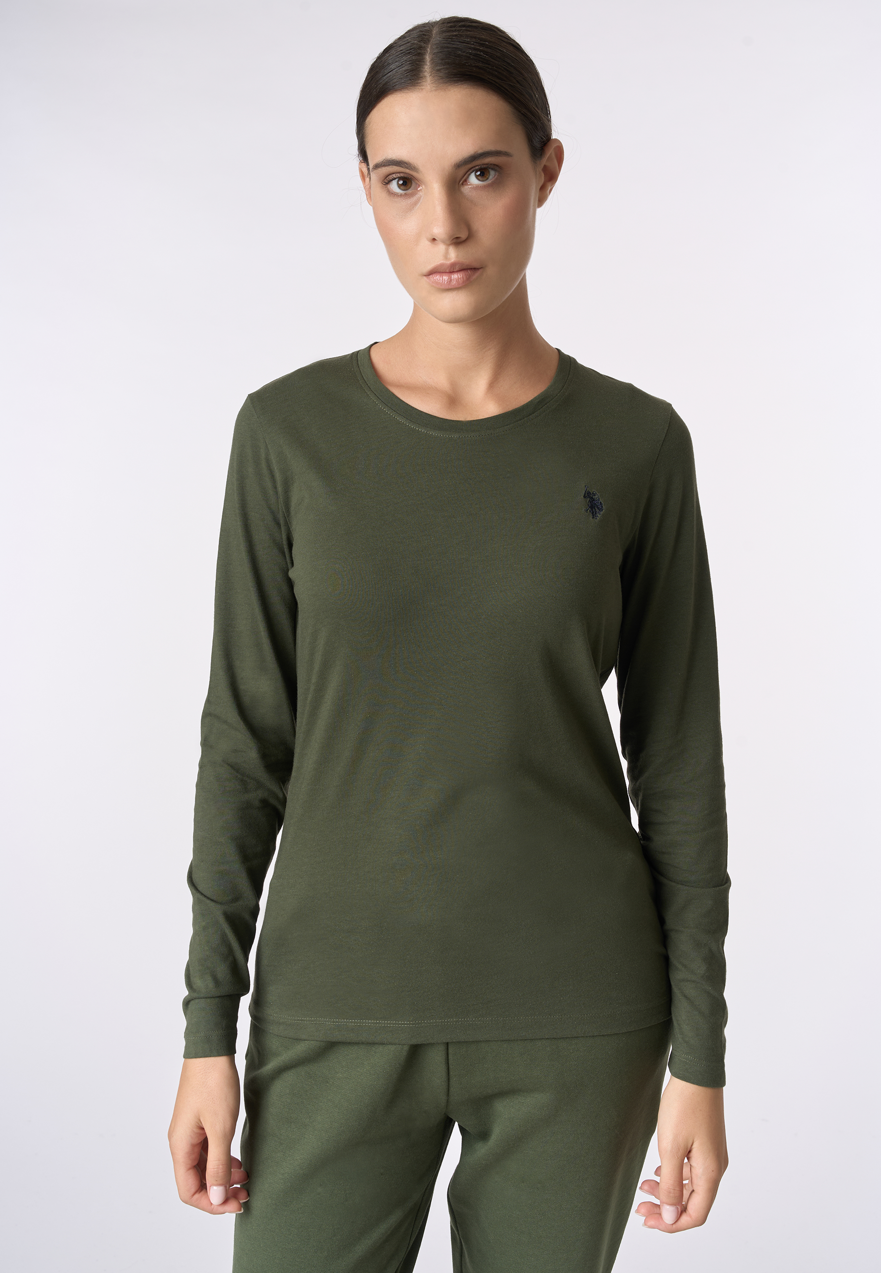 T-shirt girocollo a maniche lunghe con logo