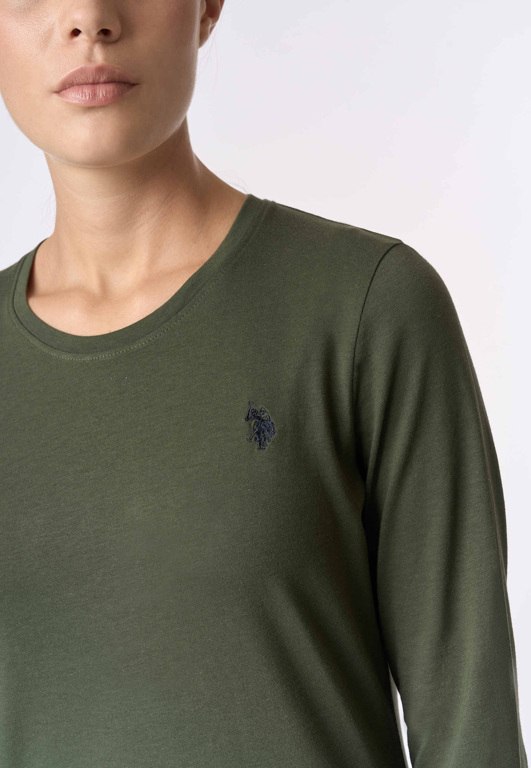 T-shirt girocollo a maniche lunghe con logo