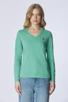 T-shirt a maniche lunghe scollo a V