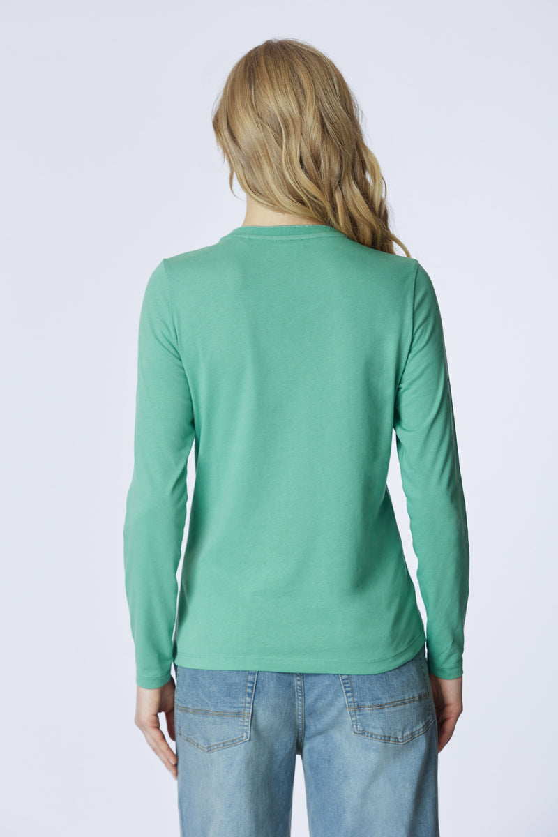 T-shirt a maniche lunghe scollo a V