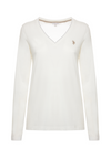 T-shirt a maniche lunghe scollo a V