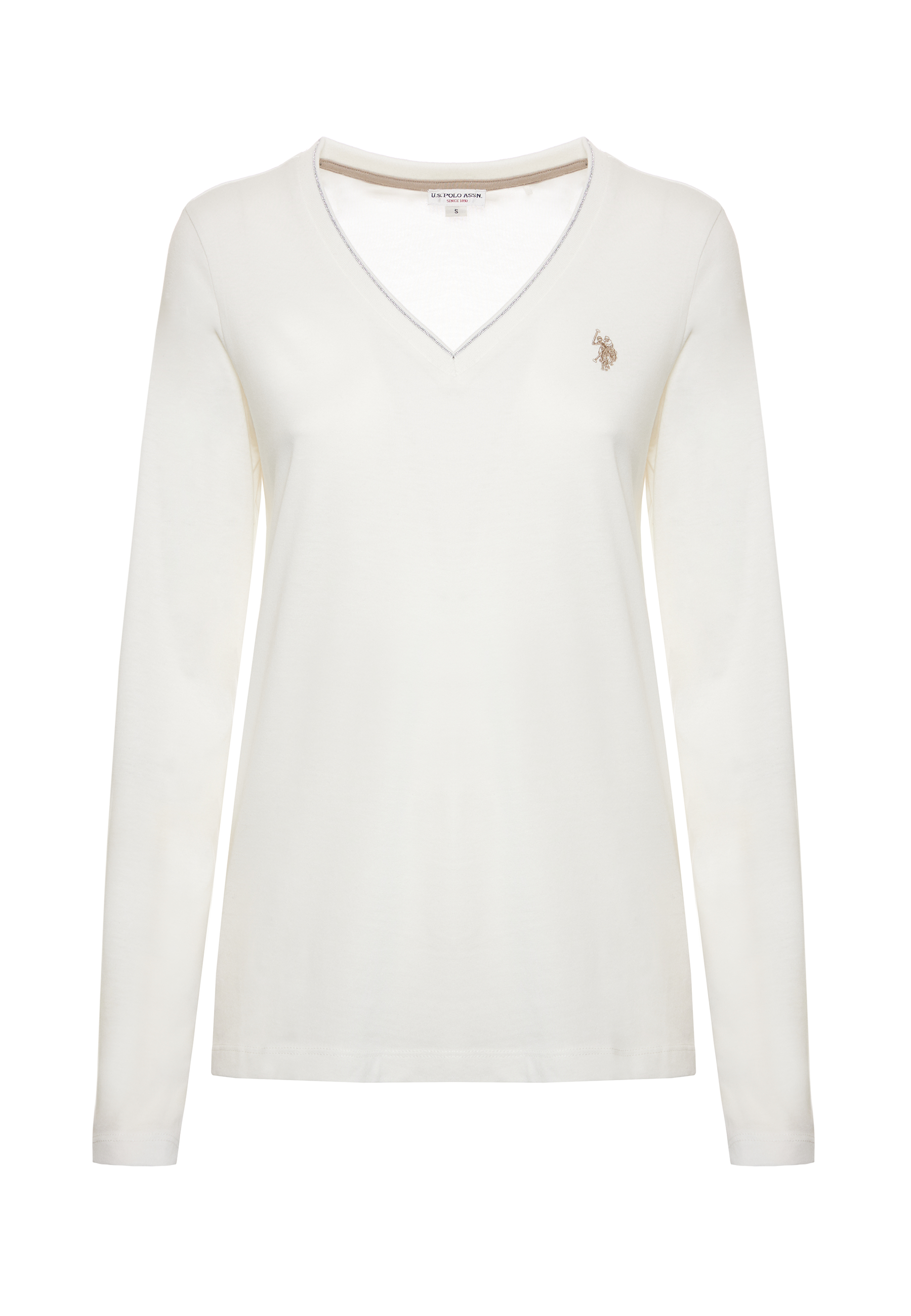 T-shirt a maniche lunghe scollo a V