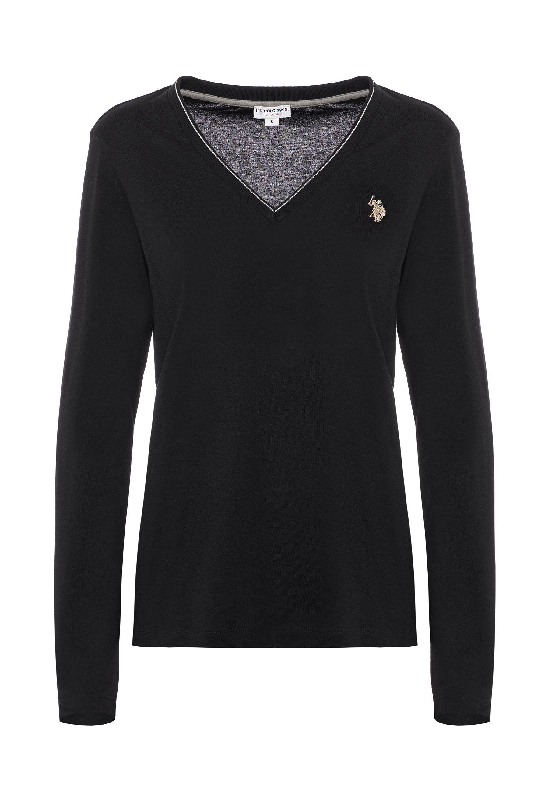 T-shirt a maniche lunghe scollo a V