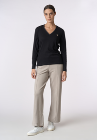 T-shirt a maniche lunghe scollo a V