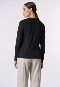 T-shirt a maniche lunghe scollo a V