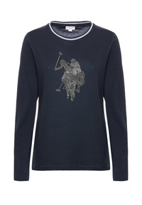T-shirt a maniche lunghe con grafica Double Horsemen