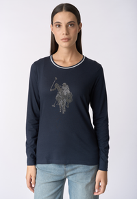 T-shirt a maniche lunghe con grafica Double Horsemen