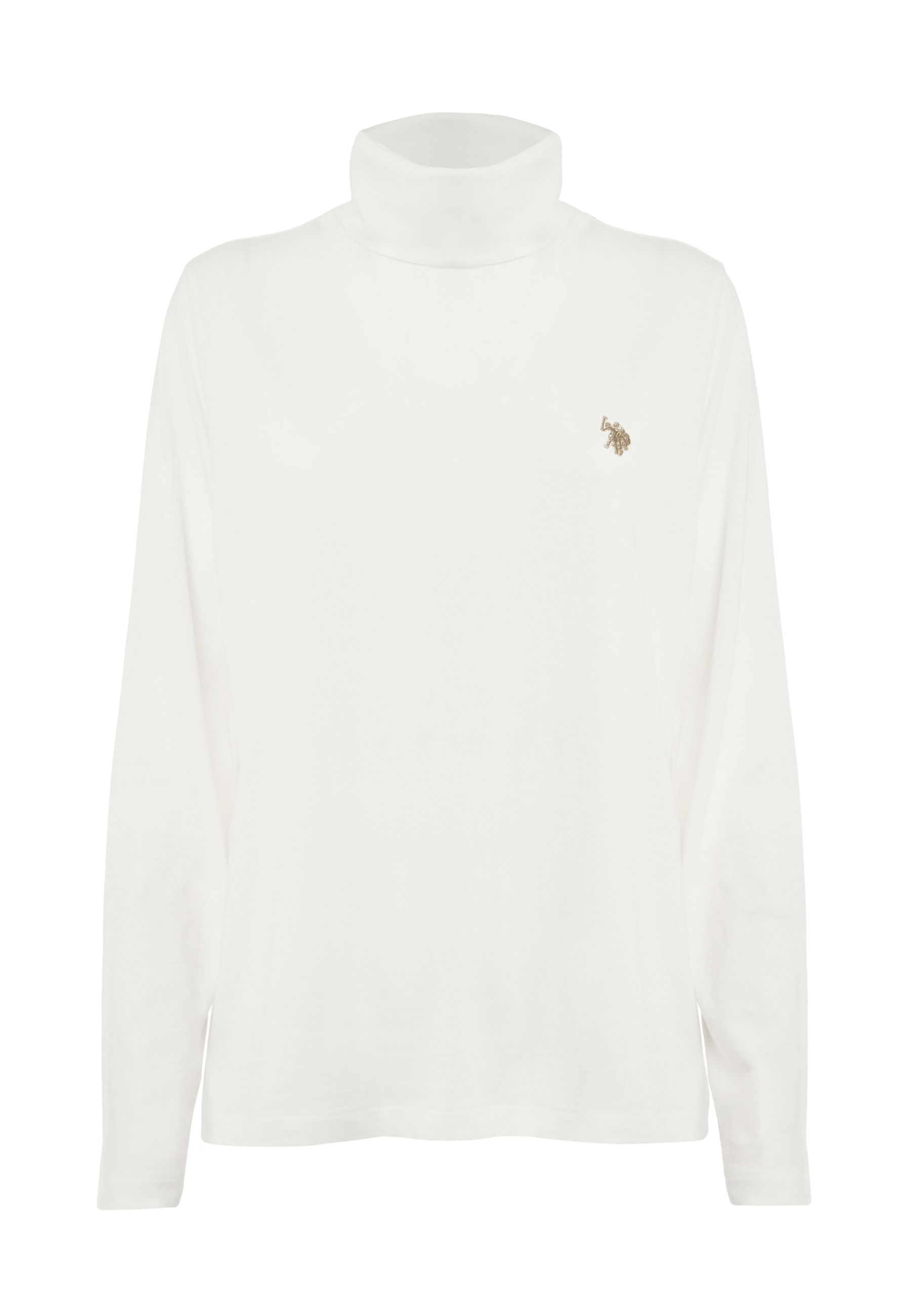 T-shirt con collo dolcevita in misto cotone e modale