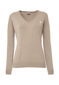 Maglia con scollo a V cotone e cashmere