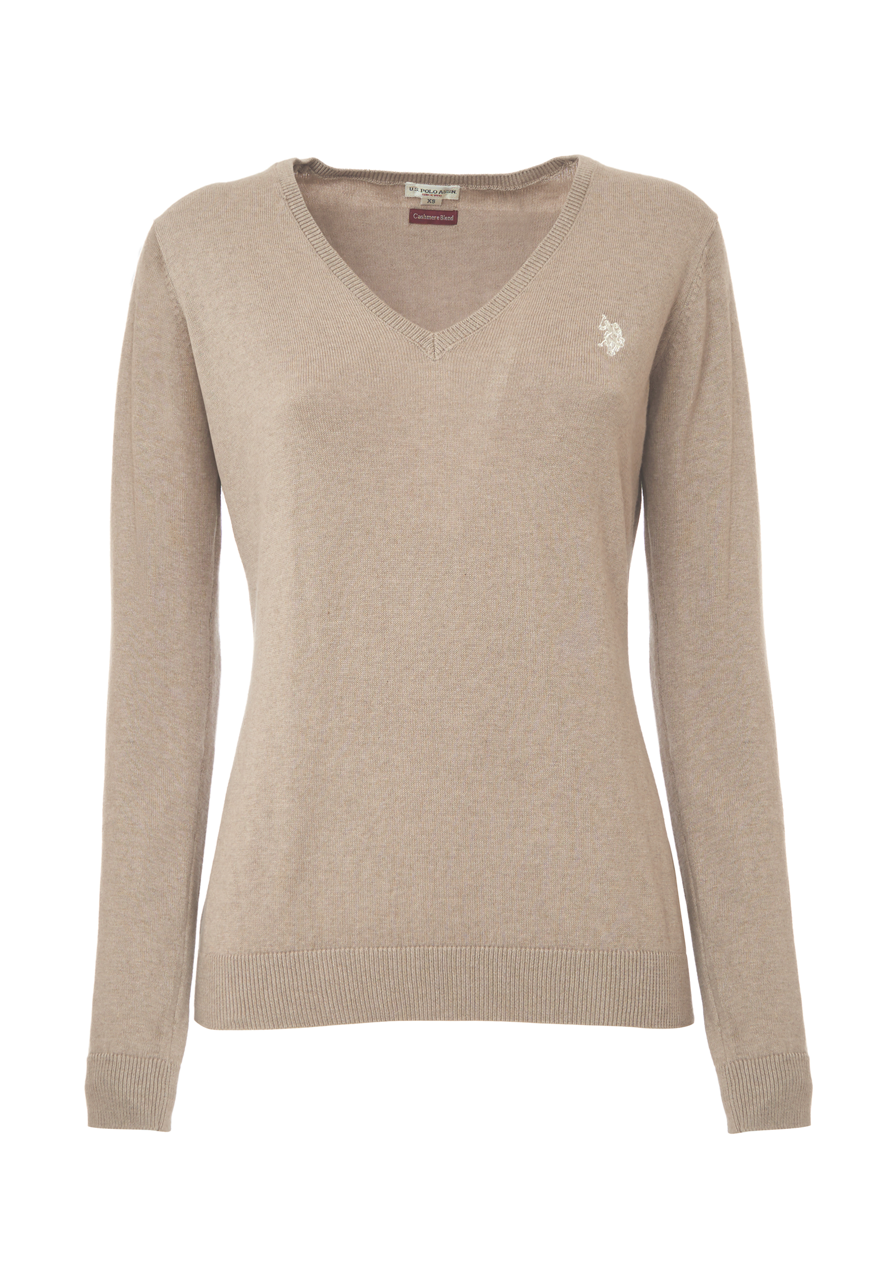 Maglia con scollo a V cotone e cashmere