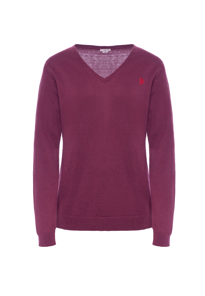 Maglia con scollo a V cotone e cashmere
