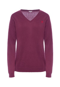 Maglia con scollo a V cotone e cashmere