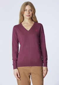Maglia con scollo a V cotone e cashmere